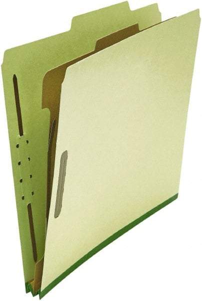 UNIVERSAL - 8-1/2 x 11", Letter Size, Green, Classification Folders with Top Tab Fastener - 25 Point Stock, Right of Center Tab Cut Location - Caliber Tooling