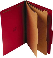 UNIVERSAL - 9-1/2 x 14-1/2", Legal, Ruby Red, Classification Folders with Top Tab Fastener - 25 Point Stock, Right of Center Tab Cut Location - Caliber Tooling