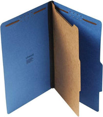 UNIVERSAL - 9-1/2 x 14-1/2", Legal, Cobalt Blue, Classification Folders with Top Tab Fastener - 25 Point Stock, Right of Center Tab Cut Location - Caliber Tooling