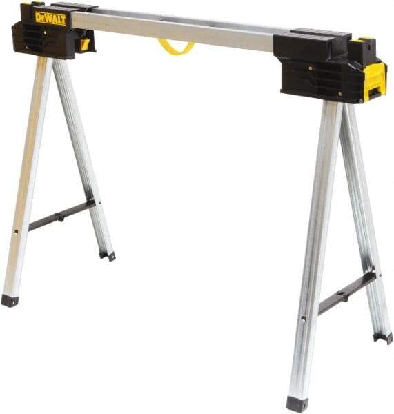 DeWALT - Ladder Folding Sawhorse - Black/Silver, Use with Lumber - Caliber Tooling