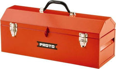 Proto - Hip-Roof Tool Box - 19" Wide x 7" Deep x 7" High, Steel, Safety Red - Caliber Tooling