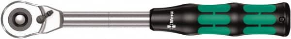 Wera - 1/2" Drive Pear Head Ratchet - Chrome Vanadium Finish, 11" OAL, 72 Gear Teeth, Ergonomic Cushion Grip Handle - Caliber Tooling