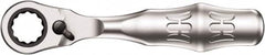 Wera - 1/4" Splined Drive Pear Head Mini-Ratchet Drive - Chrome Vanadium Finish, 4" OAL, 60 Gear Teeth, Forged Grip Handle - Caliber Tooling