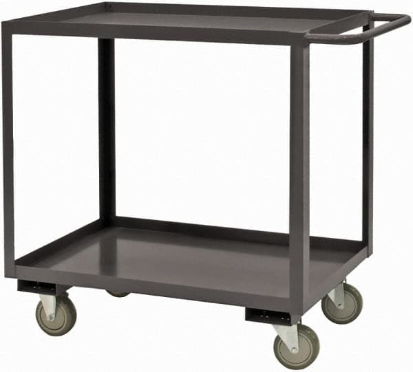 Durham - 2,400 Lb Capacity, 36" Wide x 18" Long x 37-5/8" High Service Cart - 2 Shelf, Steel, 2 Rigid/2 Swivel Casters - Caliber Tooling