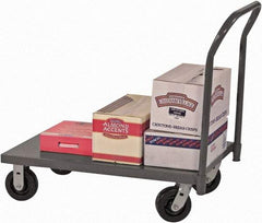 Durham - 2,000 Lb Capacity Steel Platform Truck - Steel Deck, 48" OAW, 9" Platform Height, Phenolic Casters - Caliber Tooling