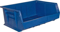 Durham - 14-5/8" Deep, Blue Plastic Hang and Stack Bins - 7" High x 16-3/4" Wide x 14-5/8" Long - Caliber Tooling