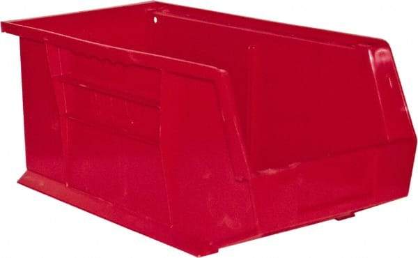 Durham - 14-5/8" Deep, Red Plastic Hang and Stack Bins - 7" High x 8-1/4" Wide x 14-5/8" Long - Caliber Tooling