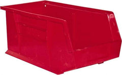 Durham - 14-5/8" Deep, Red Plastic Hang and Stack Bins - 7" High x 8-1/4" Wide x 14-5/8" Long - Caliber Tooling