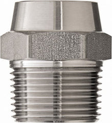 Made in USA - 2" Grade 316 Stainless Steel Pipe Hex Nipple - MNPT x Butt Weld End Connections, 1,000 psi - Caliber Tooling