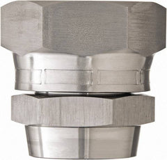 Made in USA - 1-1/2" Grade 316 Stainless Steel Pipe Swivel - Female JIC x Butt Weld End Connections, 2,400 psi - Caliber Tooling