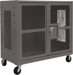 Durham - 2,000 Lb Capacity, 4-Sided Steel Mesh Stock Truck - 36" Long x 60" Wide x 57-3/16" High, Phenolic Wheels - Caliber Tooling