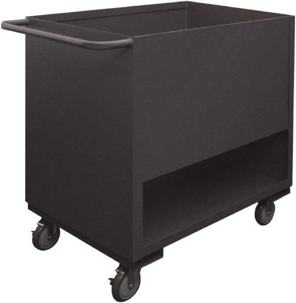 Durham - 1,200 Lb Capacity, 1 Shelf, 4-Sided Steel Stock Truck - 30" Long x 48" Wide x 41-1/4" High, Phenolic Wheels - Caliber Tooling