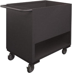 Durham - 1,200 Lb Capacity, 1 Shelf, 4-Sided Steel Stock Truck - 24" Long x 48" Wide x 40" High, Phenolic Wheels - Caliber Tooling