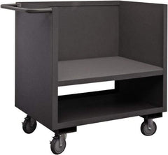 Durham - 1,200 Lb Capacity, 1 Shelf, 3-Sided Steel Truck - 24" Long x 48" Wide x 41-1/4" High, Phenolic Wheels - Caliber Tooling