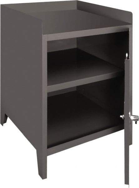 Durham - 1 Shelf Locking Storage Cabinet - Steel, 24" Wide x 24" Deep x 35-1/2" High, Gray - Caliber Tooling