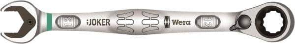 Wera - 18mm 12 Point Combination Wrench - 15° Offset Angle, 9-23/64" OAL, Chrome Molybdenum Steel, Chrome Finish - Caliber Tooling