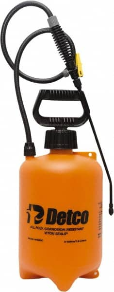 Detco - 2 Gal Chemical Safe Garden Hand Sprayer - Use with Cleaners/Degreasers, Polyethylene Tank, Wide Mouth, Flexible Hose - Caliber Tooling