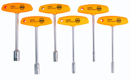 6 Piece - 3/16 - 1/2" - Ergonomic Comfort Grip T-Handle Inch Nut Driver Set - Caliber Tooling