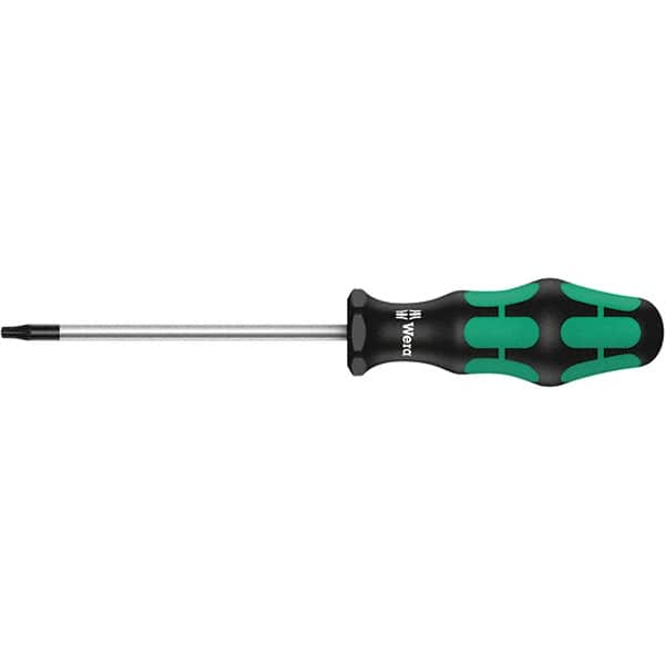 Wera - T8 Tamper Resistant Torx Driver - 2-3/8" Blade Length, 8-17/64" OAL, Ergonomic Handle, Chrome Plated Steel - Caliber Tooling