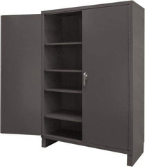 Durham - 4 Shelf Locking Storage Cabinet - Steel, 60" Wide x 24" Deep x 84" High, Gray - Caliber Tooling