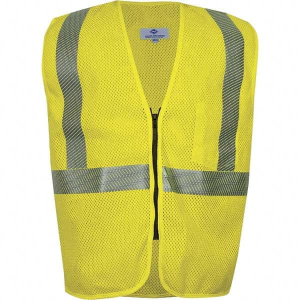 National Safety Apparel - Size S Flame Resistant/Retardant Yellow Mesh Public Safety High Visibility Vest - Exact Industrial Supply