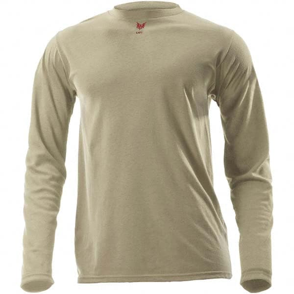 National Safety Apparel - Size L Tan Flame Resistant/Retardant Long Sleeve Base Layer Shirt - Exact Industrial Supply