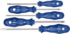 Felo - 5 Piece Phillips & Slotted Screwdriver Set - Bit Sizes: Philips #1 to #2, Comes in Cardboard/Plastic Window - Caliber Tooling