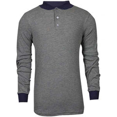 National Safety Apparel - Size S Gray Flame Resistant/Retardant Long Sleeve T-Shirt - Exact Industrial Supply