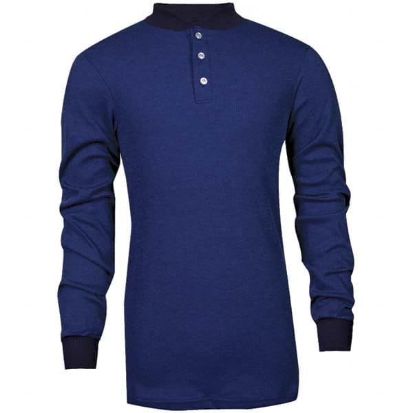 National Safety Apparel - Size S Royal Blue Flame Resistant/Retardant Long Sleeve T-Shirt - Exact Industrial Supply