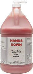 Detco - 1 Gal Pump Bottle Gel Hand Cleaner with Grit - Red, Cherry Scent - Caliber Tooling