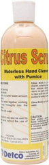 Detco - 16 oz Squeeze Bottle Cream Hand Cleaner with Grit - Orange (Color), Citrus Scent - Caliber Tooling