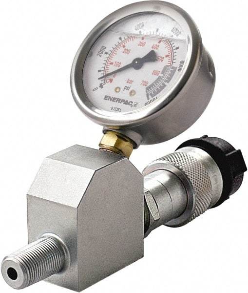 Enerpac - Hydraulic Pressure Gages & Adapters Type: Liquid-Filled Gauge Pressure Rating: 0 - 10000 - Caliber Tooling