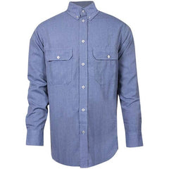 National Safety Apparel - Size 3XL Light Blue Flame Resistant/Retardant Long Sleeve Button Down Shirt - Exact Industrial Supply