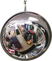 Se-Kure Domes&Mirrors - Indoor Round Convex Safety, Traffic & Inspection Mirrors - Acrylic Lens, Hardboard Backing, 16" Diam, 48' Max Covered Distance - Caliber Tooling