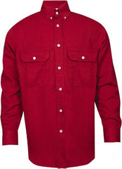 National Safety Apparel - Size L Red Flame Resistant/Retardant Long Sleeve Button Down Shirt - Exact Industrial Supply