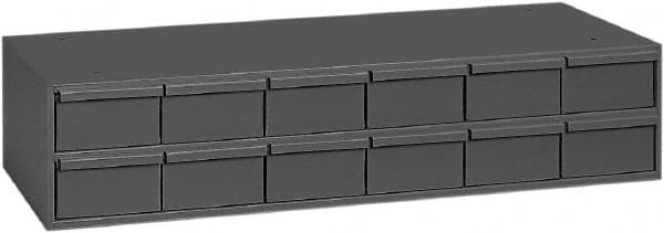 Durham - 12 Drawer, Small Parts Steel Storage Cabinet - 11-5/8" Deep x 33-3/4" Wide x 7-3/8" High - Caliber Tooling