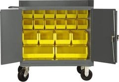 Durham - 2,000 Lb Capacity, 24" Wide x 36" Long x 40-1/2" High Mobile Cart - 2 Door, Steel, 2 Rigid/2 Swivel Casters - Caliber Tooling