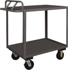 Durham - 3,600 Lb Capacity, 24" Wide x 48" Long x 37-5/8" High Service Cart - 2 Shelf, Steel, 2 Rigid/2 Swivel Casters - Caliber Tooling