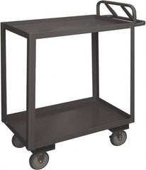 Durham - 1,200 Lb Capacity, 18" Wide x 36" Long x 37-5/8" High Service Cart - 2 Shelf, Steel, 2 Rigid/2 Swivel Casters - Caliber Tooling