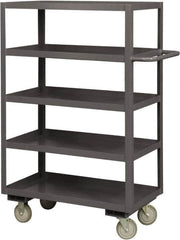 Durham - 1,200 Lb Capacity, 36" Wide x 72" Long x 55-5/8" High Service Cart - 5 Shelf, Steel, 2 Rigid/2 Swivel Casters - Caliber Tooling