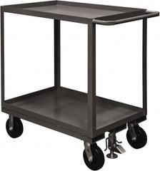 Durham - 2,400 Lb Capacity, 24" Wide x 36" Long x 37-5/8" High Service Cart - 2 Shelf, Steel, 2 Rigid/2 Swivel Casters - Caliber Tooling