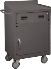 Durham - 1,200 Lb Capacity, 18" Wide x 24" Long x 39-3/4" High Mobile Cart - 1 Door, 1 Drawer, 1 Shelf, Steel, 2 Rigid/2 Swivel Casters - Caliber Tooling