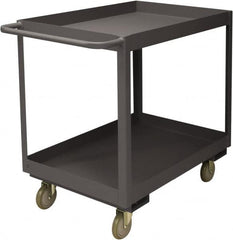 Durham - 3,600 Lb Capacity, 24" Wide x 36" Long x 39-1/16" High Service Cart - 2 Shelf, Steel, 2 Rigid/2 Swivel Casters - Caliber Tooling