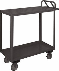 Durham - 1,200 Lb Capacity, 18" Wide x 36" Long x 37-5/8" High Service Cart - 2 Shelf, Steel, 2 Rigid/2 Swivel Casters - Caliber Tooling