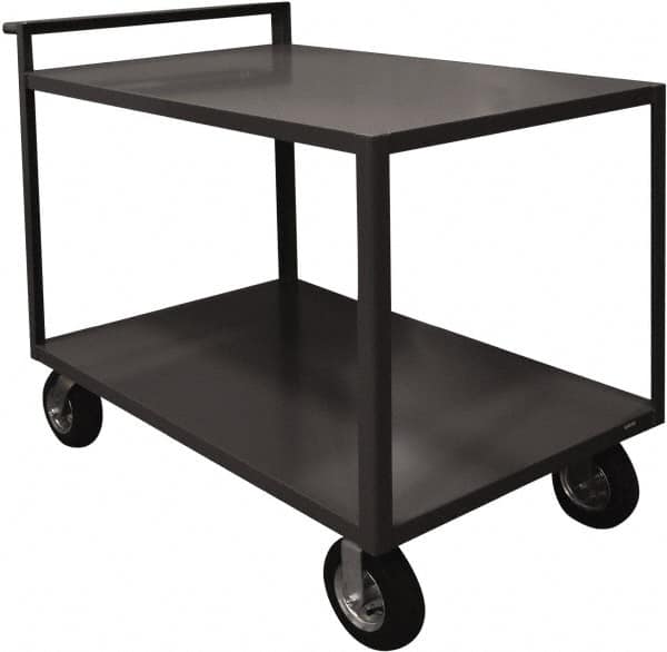 Durham - 1,500 Lb Capacity, 24" Wide x 48" Long x 39-7/16" High Service Cart - 2 Shelf, Steel, 2 Rigid/2 Swivel Casters - Caliber Tooling