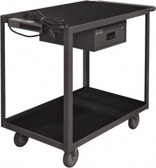 Durham - 1,200 Lb Capacity, 24" Wide x 36" Long x 36-1/8" High Instrument Cart - 1 Drawer, 2 Shelf, Steel, 2 Rigid/2 Swivel Casters - Caliber Tooling