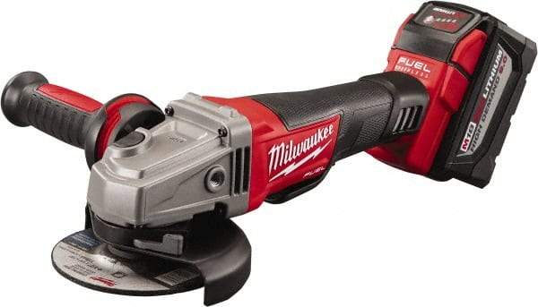 Milwaukee Tool - 4-1/2" Wheel Diam, 8,500 RPM, Cordless Angle & Disc Grinder - 5/8-11 Spindle - Caliber Tooling