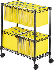 Safco - 33-1/4" Wide x 17" Long x 27" High Tote Cart - 1 Shelf, Steel - Caliber Tooling