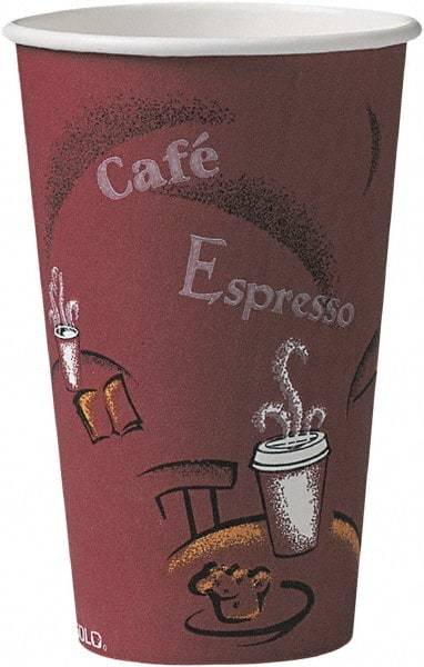 Solo - Bistro Design Hot Drink Cups, Paper, 16 oz, 300/Carton - Maroon - Caliber Tooling