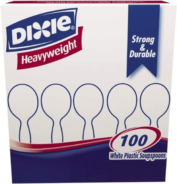 Dixie - Plastic Cutlery, Heavyweight Soup Spoons, 100/B oz - White - Caliber Tooling